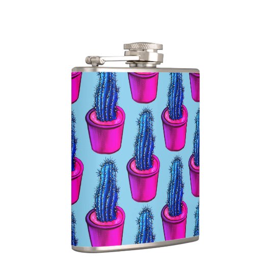 Cactus Lover Weird Potted Succulent Plant Pattern Heupfles (Rechts)