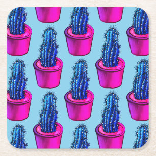 Cactus Lover Weird Potted Succulent Plant Pattern Kartonnen Onderzetters