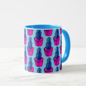 Cactus Lover Weird Potted Succulent Plant Pattern Mok (Voorkant rechts)
