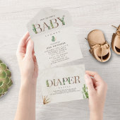 Cactus Luier Loterij Baby Shower Alles In Een All In One Uitnodiging
