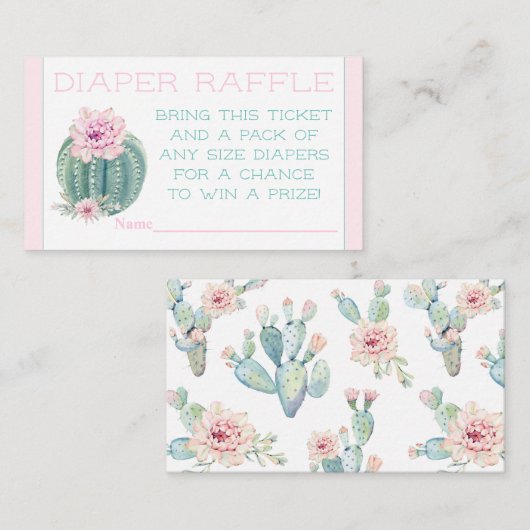 Cactus Luier Raffle Tickets (Voorkant / Achterkant)