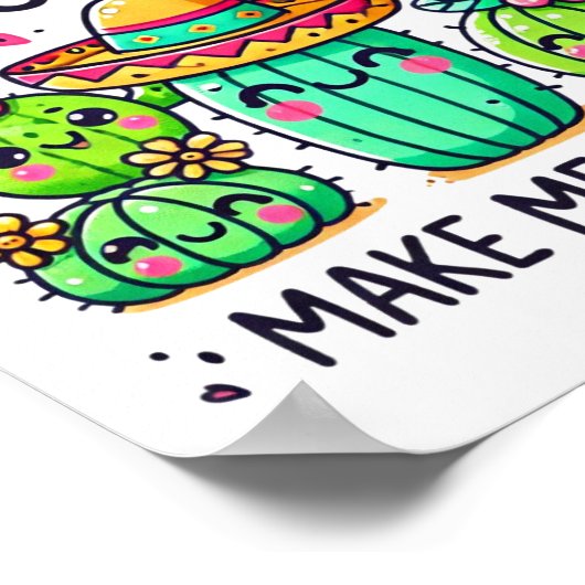 Cactus maakt me blij met digitale download poster (Hoek)