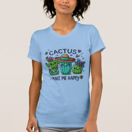 Cactus maakt me blij met T-shirt