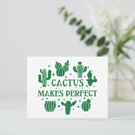 Cactus maakt Perfect Briefkaart (Staand voorkant)