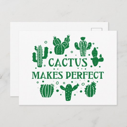 Cactus maakt Perfect Briefkaart (Voorkant / Achterkant)