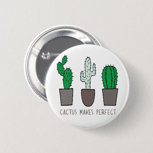 Cactus maakt Perfect Funny Pun-toets Ronde Button 5,7 Cm (Voorkant /achterkant)