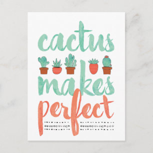 Cactus maakt perfecte kleine Cactus Planten grafis Briefkaart