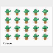 Cactus maakt perfecte ronde sticker (Vel)