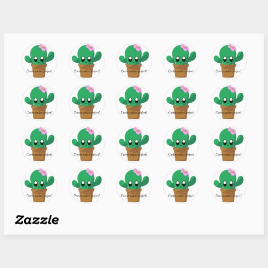 Cactus maakt perfecte ronde sticker (Vel)