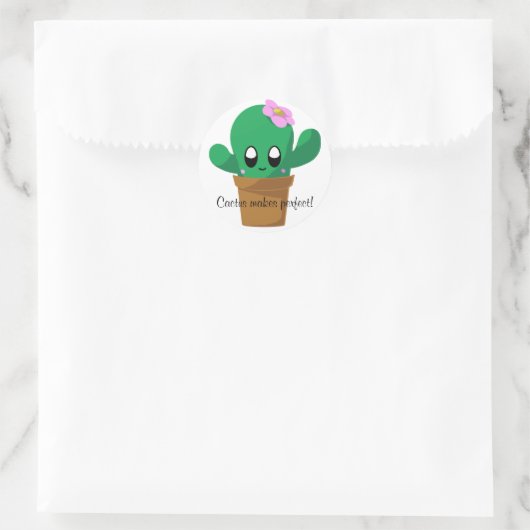 Cactus maakt perfecte ronde sticker (Tas)