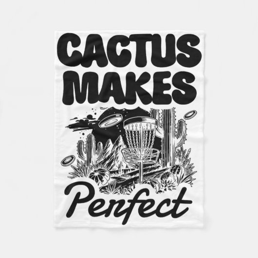 Cactus Makes Perfect Disc Golf Avontuur  Fleece Deken (Voorkant)