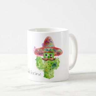 Cactus Man snor Pet Fiesta Eigen tekst toevoegen L Koffiemok