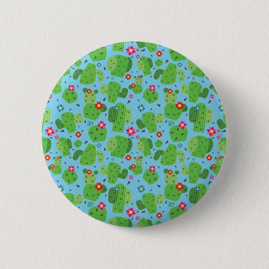 Cactus me Outside (blauw) - Button (Voorkant)