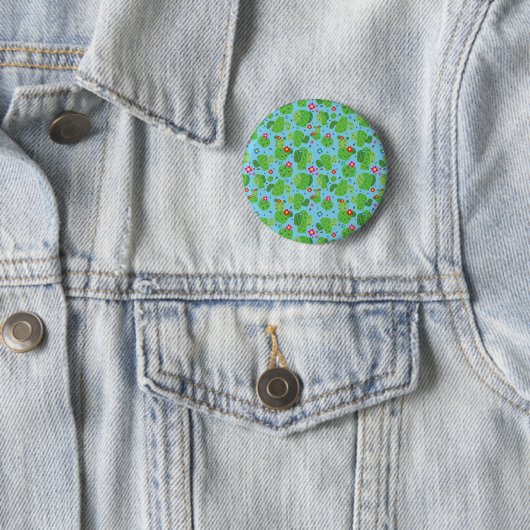 Cactus me Outside (blauw) - Button (In situ)