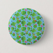 Cactus me Outside (blauw) - Button