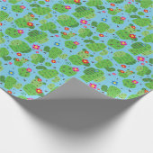 Cactus me Outside (blauw) - Wrappingpapier Cadeaupapier (Hoek)