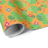 Cactus me Outside (Oranje) - Wrapping Paper Cadeaupapier (Rol Hoek)