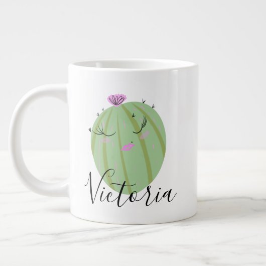 Cactus Meisjesachtige Kladnaam Reuzenkoffiemok Grote Koffiekop (Links)