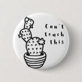 Cactus met antiaanraking ronde button 5,7 cm (Voorkant)