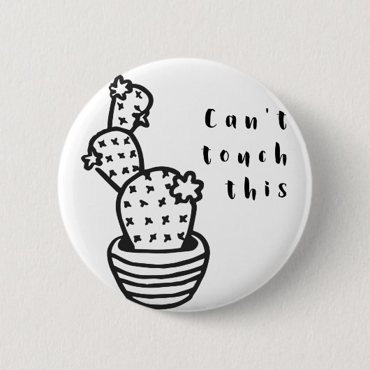 Cactus met antiaanraking ronde button 5,7 cm (Voorkant)