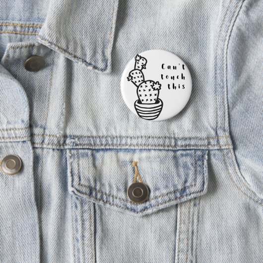 Cactus met antiaanraking ronde button 5,7 cm (In situ)