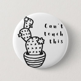 Cactus met antiaanraking ronde button 5,7 cm