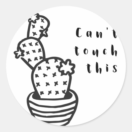 Cactus met antiaanraking ronde sticker (Voorkant)