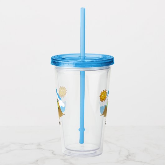 Cactus met bier acryl drinkbeker (Rechts)