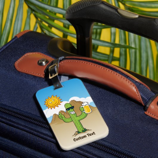 Cactus met Bier Bagagelabel (Voorkant Insitu 1)