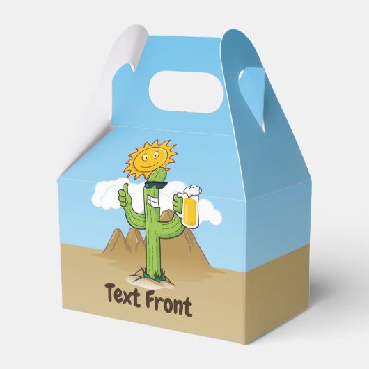 Cactus met bier bedankdoosjes (Voorkant Zijde)
