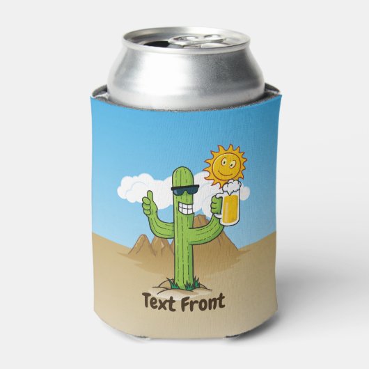 Cactus met bier blikjeskoeler (Blikje Voorkant)