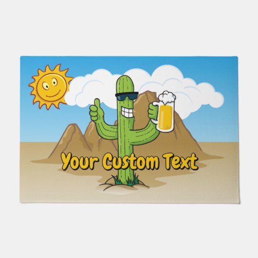 Cactus met Bier Deurmat (Voorkant)