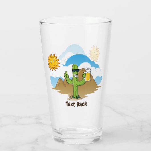 Cactus met bier glas (Achterkant)