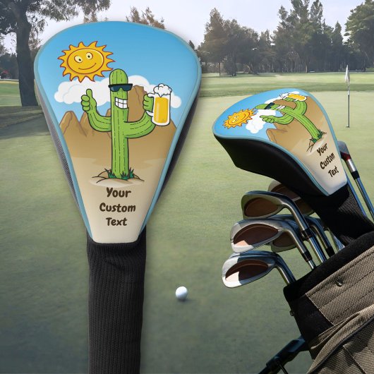 Cactus met bier golfheadcover