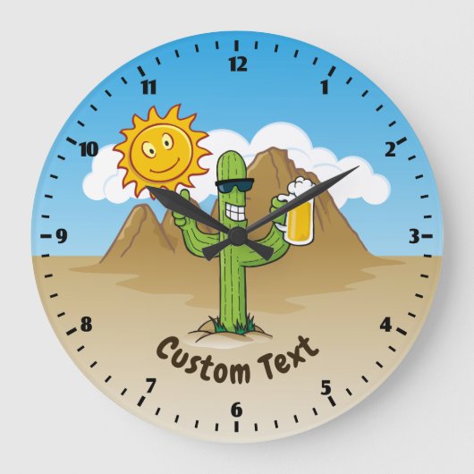 Cactus met bier grote klok (Voorkant)