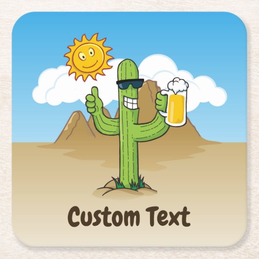 Cactus met bier kartonnen onderzetters (Voorkant)
