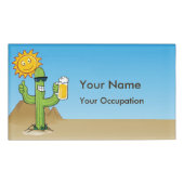 Cactus met bier naambadge (Voorkant)