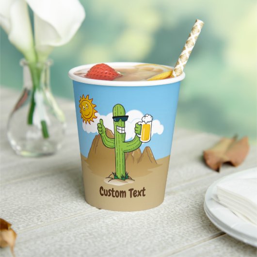 Cactus met Bier Papieren Bekers (Insitu)