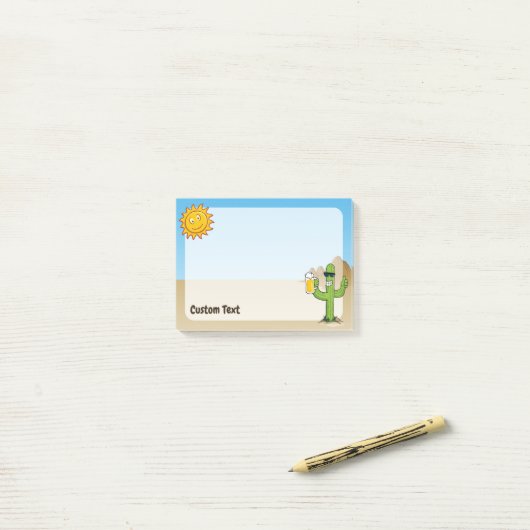 Cactus met bier post-it® notes (Op bureau)