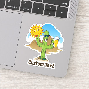 Cactus met bier sticker
