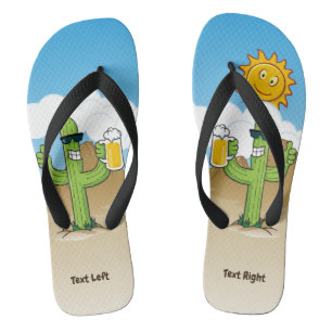 Cactus met bier teenslippers