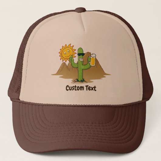 Cactus met bier trucker pet (Voorkant)