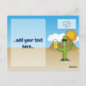 Cactus met bier verticaal briefkaart (Achterkant)