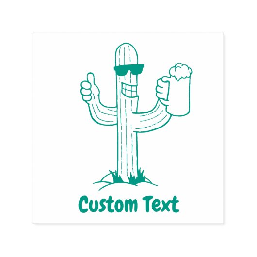 Cactus met bier  zelfinktende stempel (Design)