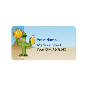 Cactus met bieretiket etiket