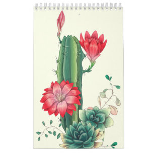 Cactus met bloemen kalender