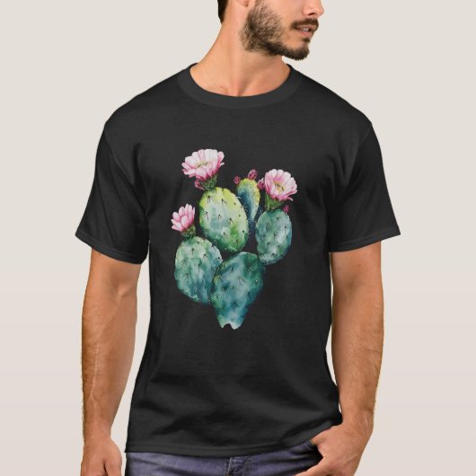 Cactus met bloemen t-shirt (Voorkant)