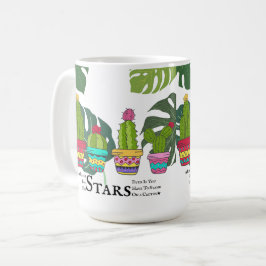 CACTUS MET CITATEN EN GROTE BLADEREN KOFFIEMOK