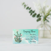 Cactus met een blauwe hemel achteraan visitekaartje (Staand voorkant)