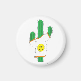 Cactus met een gelukkig shirt magneet